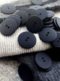 1” BLACK 2 HOLE Buttons (25mm) 40L Vintage Black Buttons / Jacket Buttons/ Wholesale  Decorative Buttons 1094