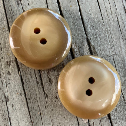 ITALIAN 1" Pearl-like Tan Brown Buttons VINTAGE Sewing Button for Clothing / Coat & Jacket Buttons / Premium Quality Thick Buttons #543