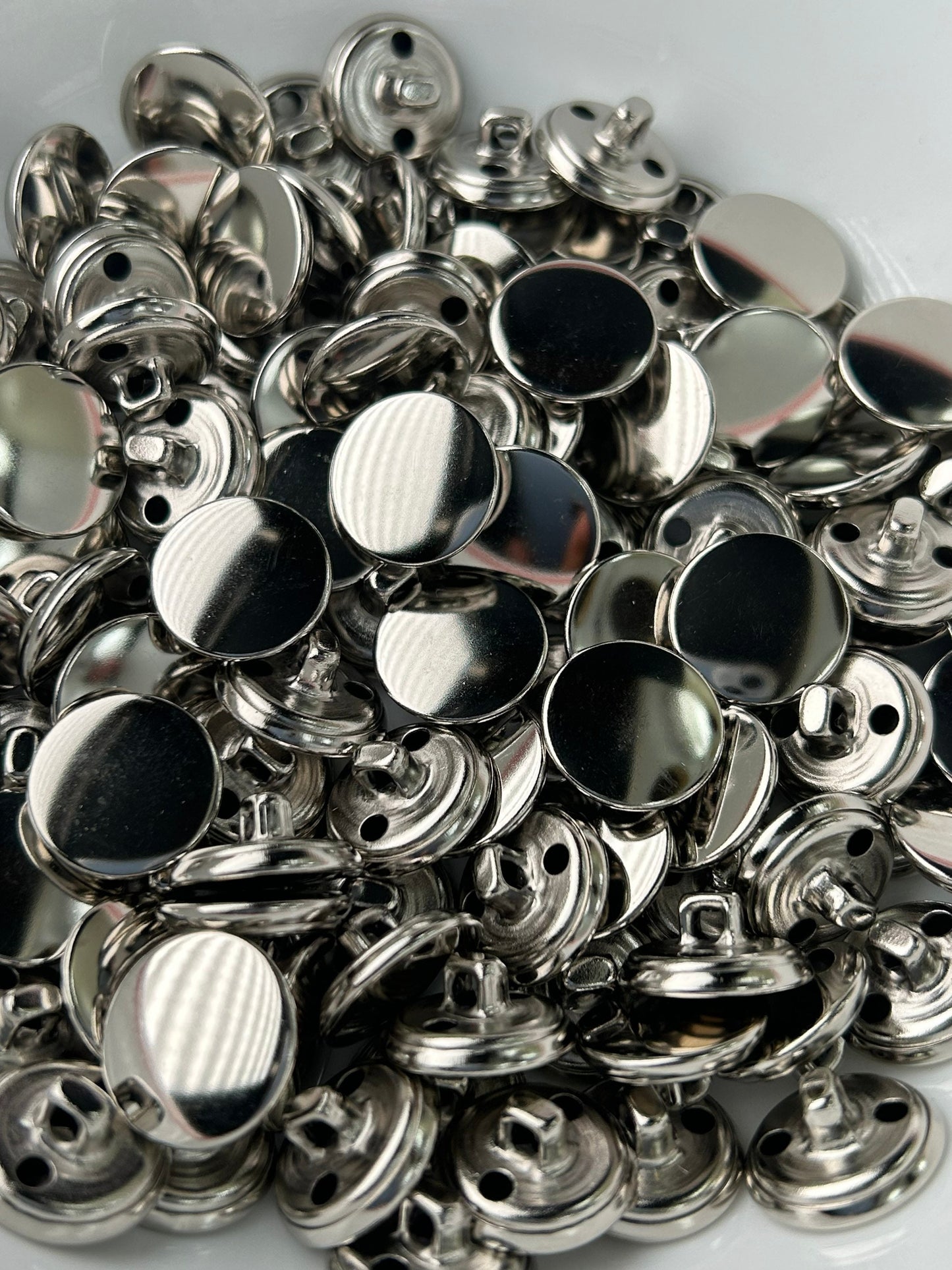 SILVER METAL Buttons 15mm (5/8") Metal Shank Buttons, Jeans Buttons, Pants Buttons, Dress Buttons, Shirt Buttons, Cuff Buttons #1171