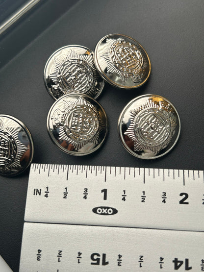 GOLD & SILVER EMBOSSED Metal Buttons, Dress Metal Buttons, Shirts Metal Buttons 7/8” (22mm) #1195 5/8” (15mm) #1194 silver #1193 gold