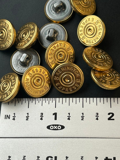 GOLD METAL Buttons 15mm (5/8") Metal Shank Buttons, Jeans Buttons, Pants Buttons, Dress Buttons, Shirt Buttons, Cuff Buttons #1186