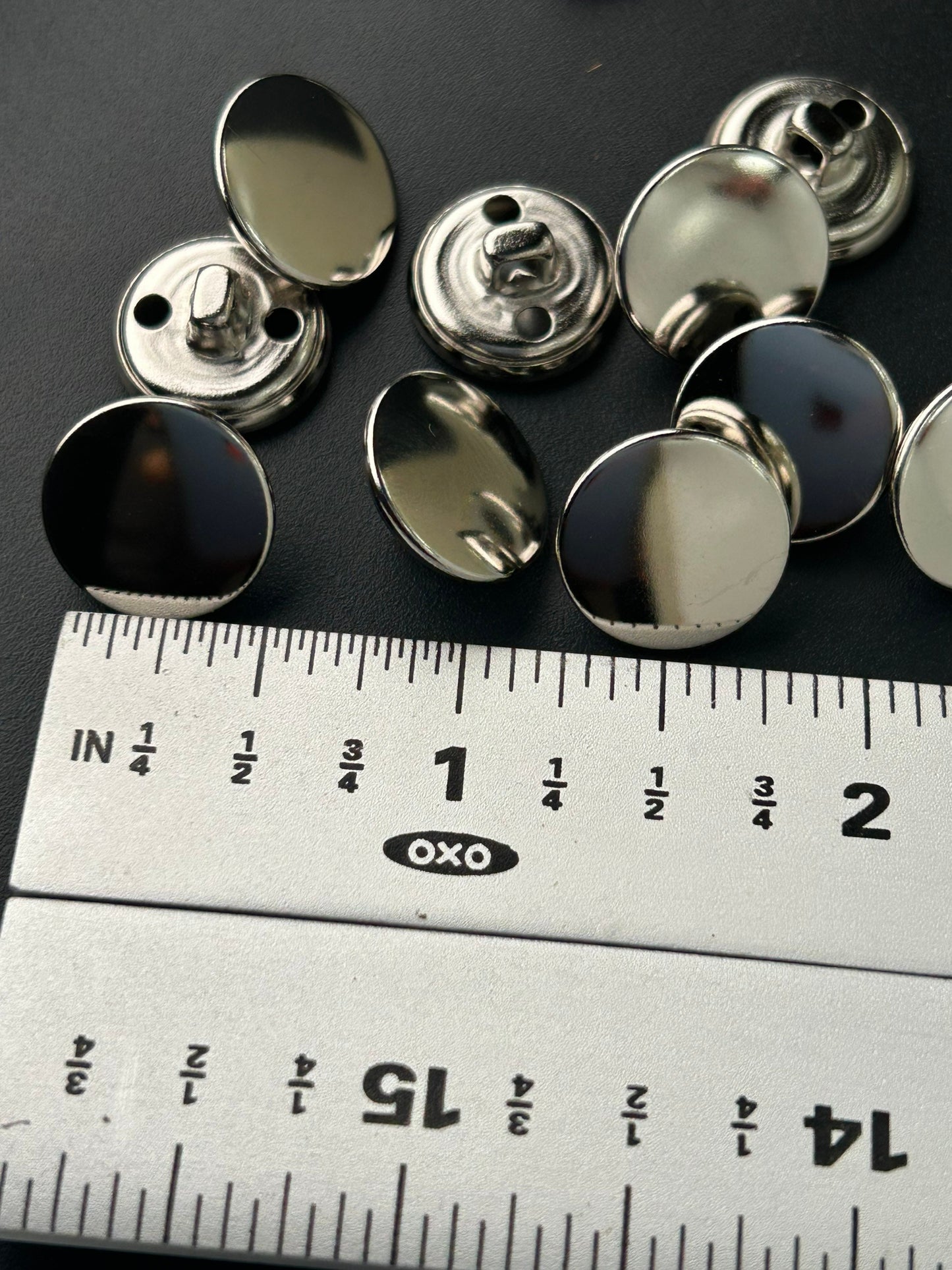 SILVER METAL Buttons 15mm (5/8") Metal Shank Buttons, Jeans Buttons, Pants Buttons, Dress Buttons, Shirt Buttons, Cuff Buttons #1171