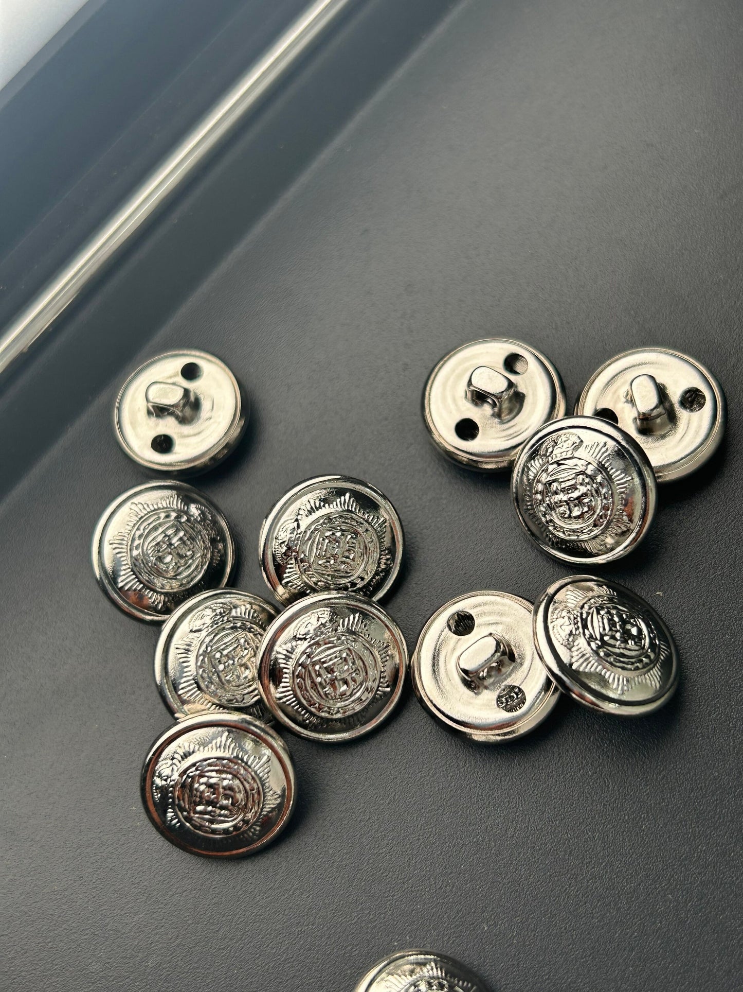 GOLD & SILVER EMBOSSED Metal Buttons, Dress Metal Buttons, Shirts Metal Buttons 7/8” (22mm) #1195 5/8” (15mm) #1194 silver #1193 gold