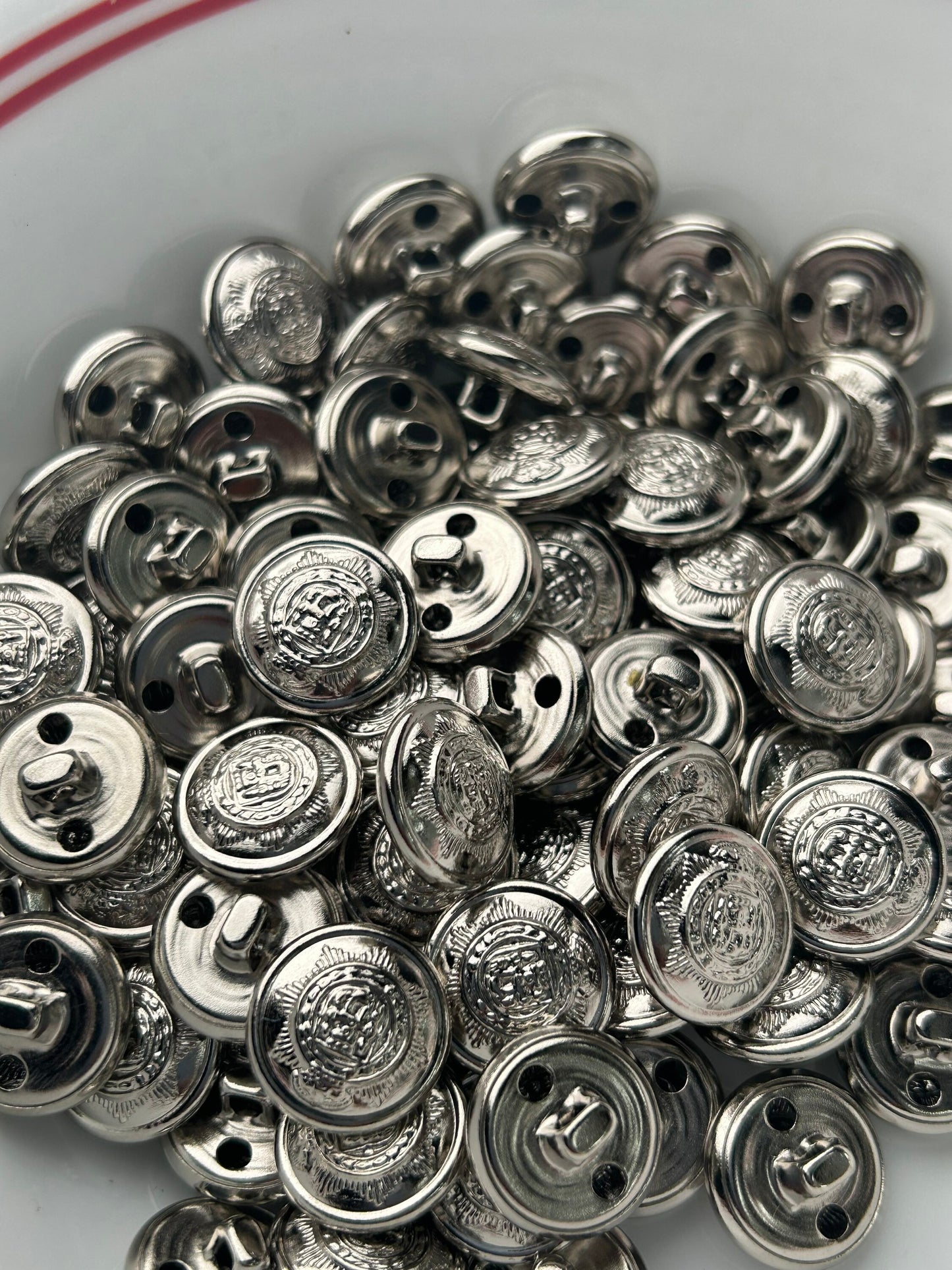 GOLD & SILVER EMBOSSED Metal Buttons, Dress Metal Buttons, Shirts Metal Buttons 7/8” (22mm) #1195 5/8” (15mm) #1194 silver #1193 gold