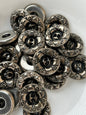 EMBOSSED FLORAL Antique Silver Buttons for Clothing / 7/8" Vintage 2 Hole Shank Buttons / Jacket Buttons / Decorative Buttons 155