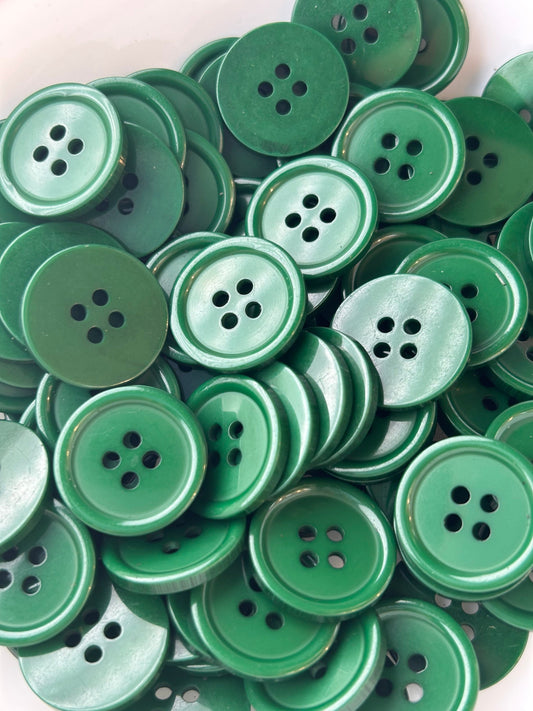 Green 4 HOLE Buttons (19mm) 3/4” green Buttons / dress Buttons / Clothing Buttons/ Wholesale Buttons #1184