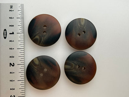 ITALIAN EARTH BROWN 2 Hole Buttons 1-1/8" (28mm) Textured Brown Buttons/ Clothing Vintage Buttons/ Wholesale Sewing Buttons #1179