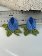 Sweet flowers vintage appliqués blue white red wholesale lace embroidered appliques lot collection #43