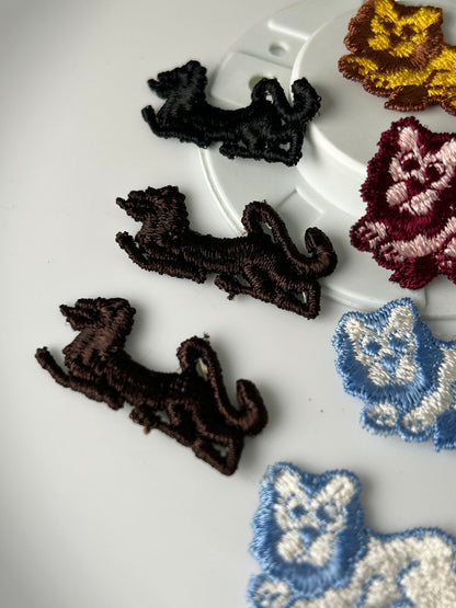 Lion Vintage Appliqués Collection blue gold wine black and chocolate brown lions set patches #51