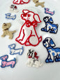 Dog lovers Appliqués Collection blue red white  pink tan wholesale embroidered appliques patches #55