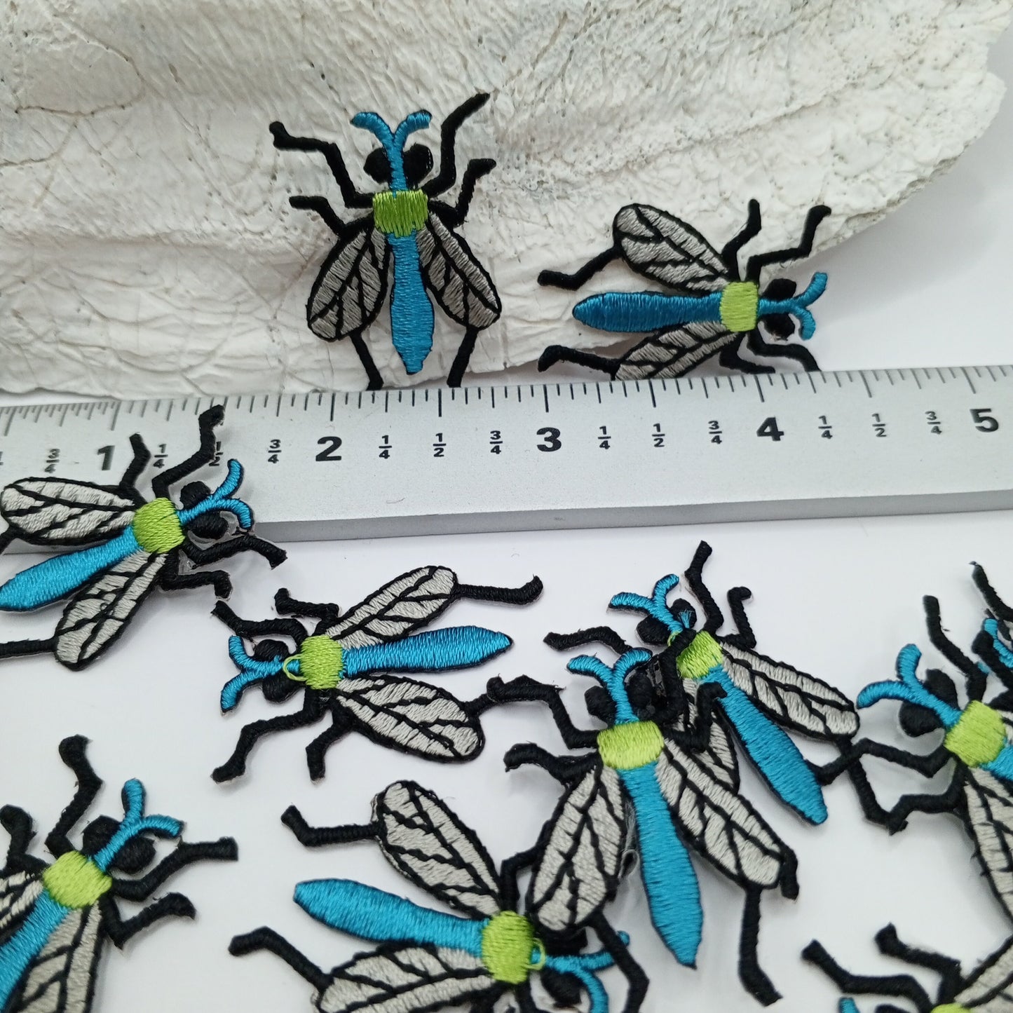 Green blue black fly iron on Patches sewing appliqué #485