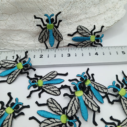 Green blue black fly iron on Patches sewing appliqué #485