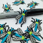 Green blue black fly iron on Patches sewing appliqué #485