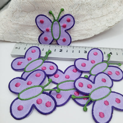 Pink green Lilac Purple butterfly Patches Iron on sewing appliqué #480