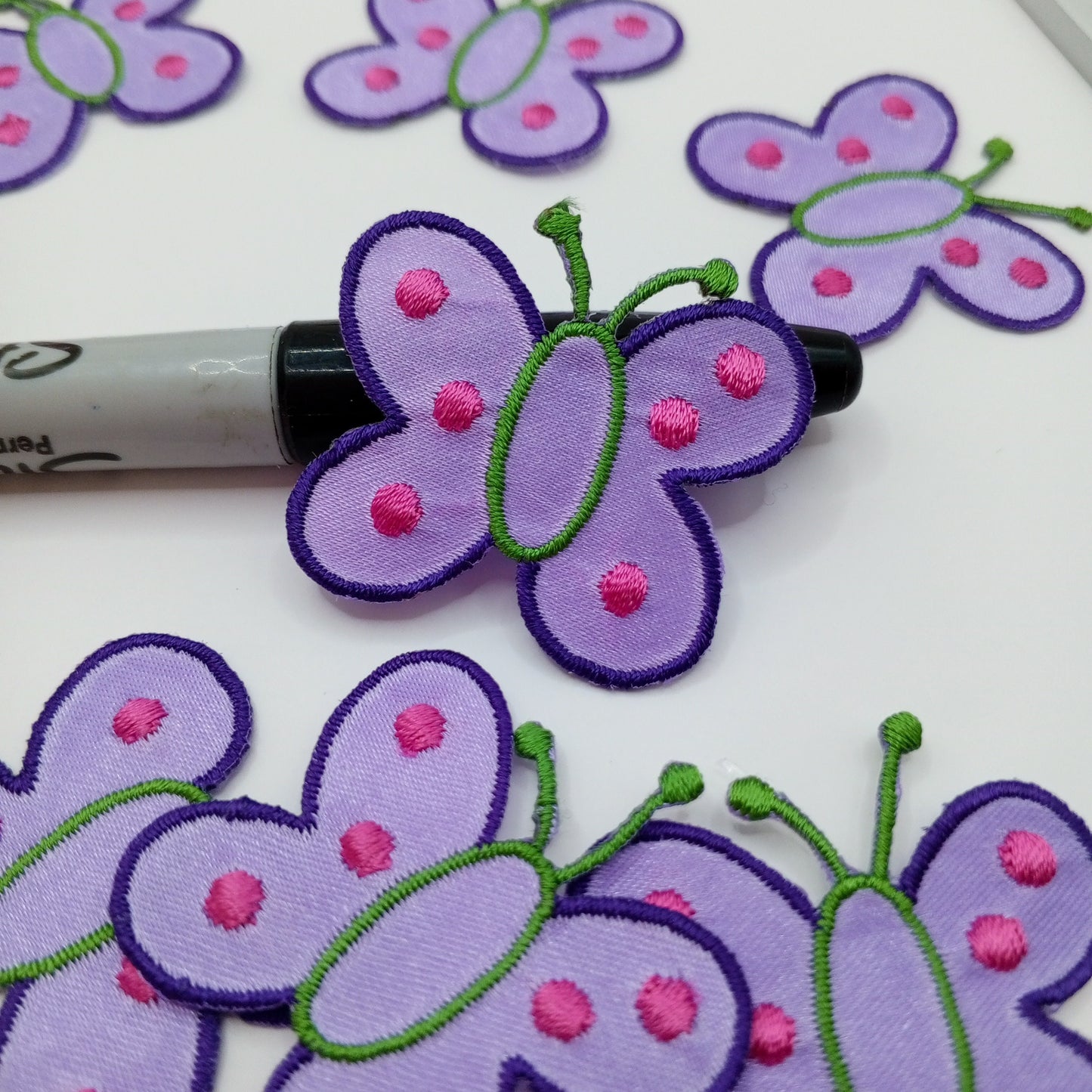 Pink green Lilac Purple butterfly Patches Iron on sewing appliqué #480