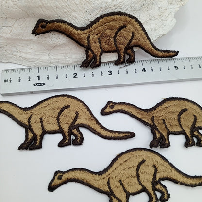 Brown Brontosaurus Dinosaur Iron on Patches #476