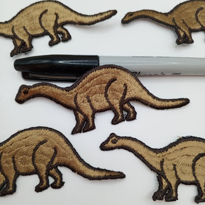 Brown Brontosaurus Dinosaur Iron on Patches #476