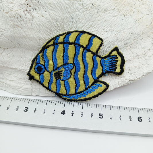 Blue Yellow Fish appliqué Iron on Patches #460