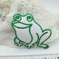 Green White frog Iron on Appliqué Patches #454