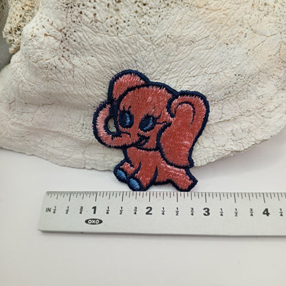 Black blue pink elephant, sewing appliqué Patches #444