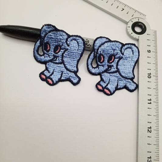 Black pink blue elephant, sewing appliqué Patches #443