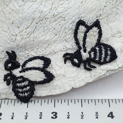 Black, white bumblebee sewing patches appliqué #496