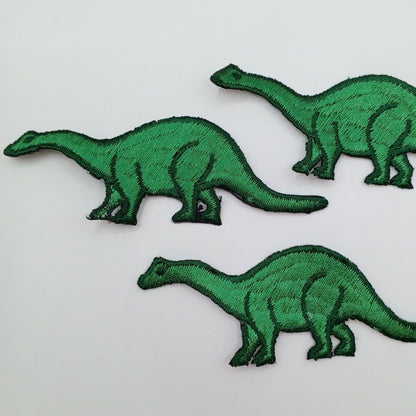 Green Brontosaurus Dinosaur Iron on Appliqué Patches #474