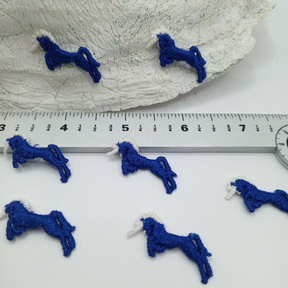 Unicorn appliques blue horse Patches #437