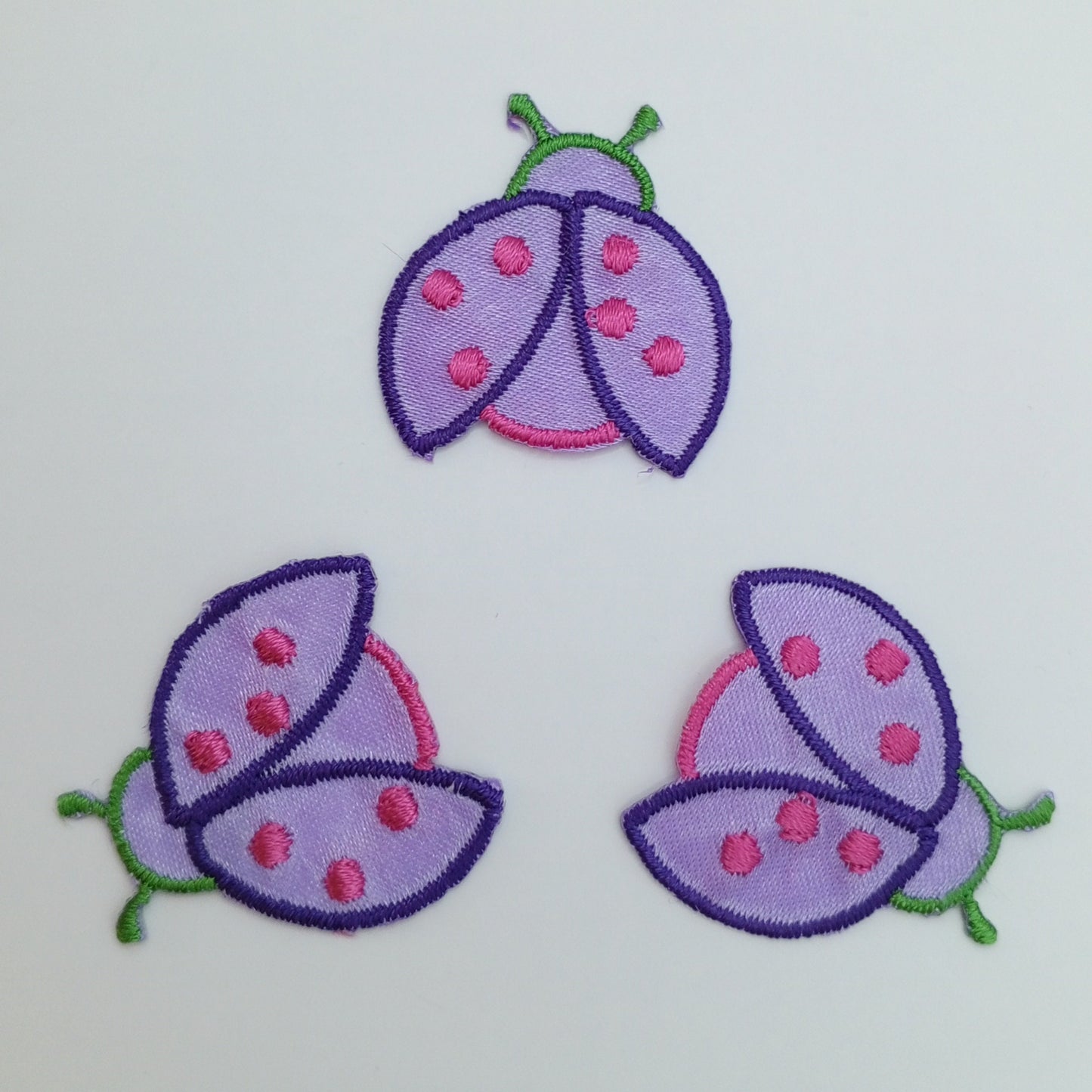 Pink Green Purple Ladybug Iron on Patches sewing appliqué #482