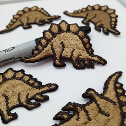 Brown Stegosaurus Dinosaur Patches Iron on Appliqué #479