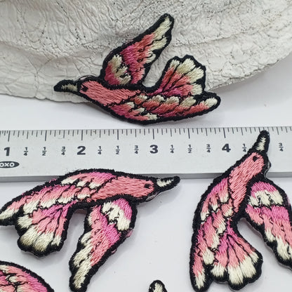 Beautiful Pink bird appliques Iron on Decorative Patches #412