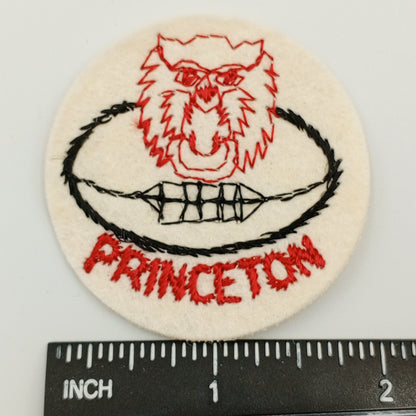 VINTAGE Badge Patches red black off-white, PRINCETON football Embroidered Appliques #745