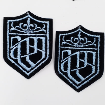 VINTAGE Badge Patches black light blue Embroidered patch Iron on Appliques #720