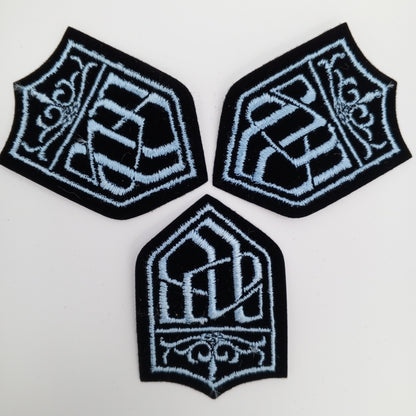 VINTAGE Badge Patches black light blue Embroidered patch Iron on Appliques #720