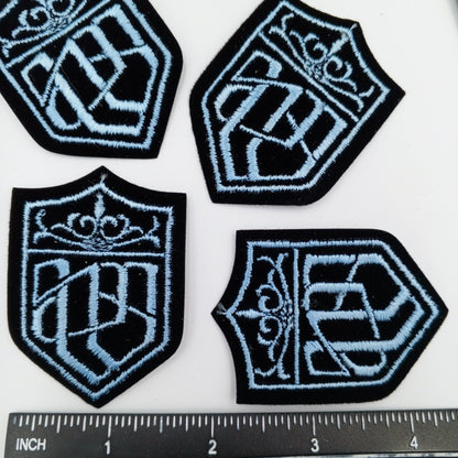 VINTAGE Badge Patches black light blue Embroidered patch Iron on Appliques #720