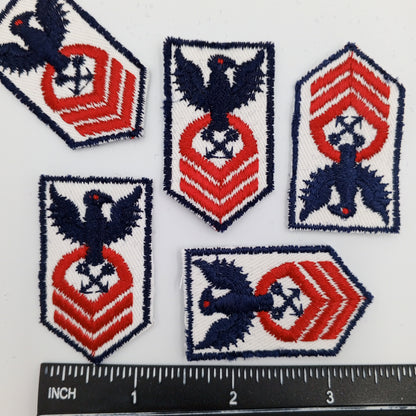 VINTAGE Navy Eagle Badge Patches white twill Red Embroidered patch Appliques #717