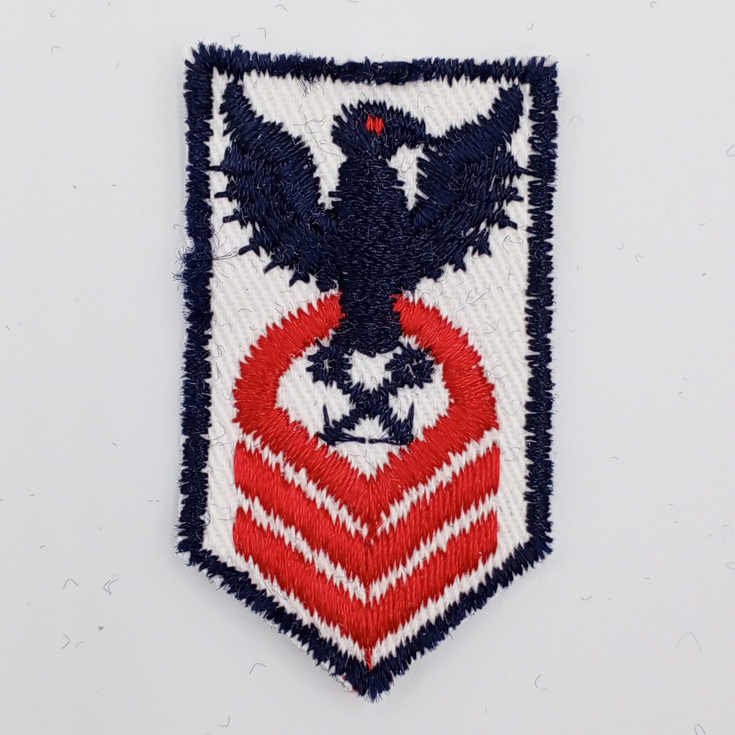 VINTAGE Navy Eagle Badge Patches white twill Red Embroidered patch Appliques #717