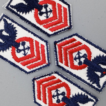 VINTAGE Navy Eagle Badge Patches white twill Red Embroidered patch Appliques #717