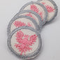 VINTAGE Badge Patches silver white pink eagle Embroidered Appliques #706