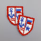 VINTAGE Badge Patches blue white, red anchor, shield Embroidered Appliques #712