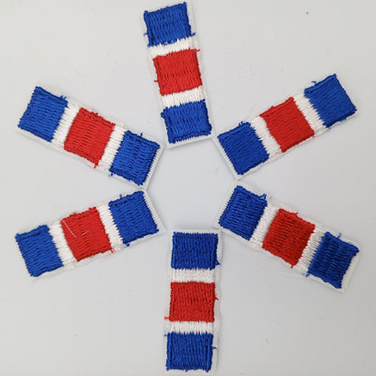 VINTAGE Badge Patches blue white red Embroidered Appliques #740