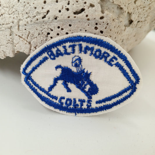 VINTAGE Badge Patches white blue Baltimore Colts Embroidered Appliques #754