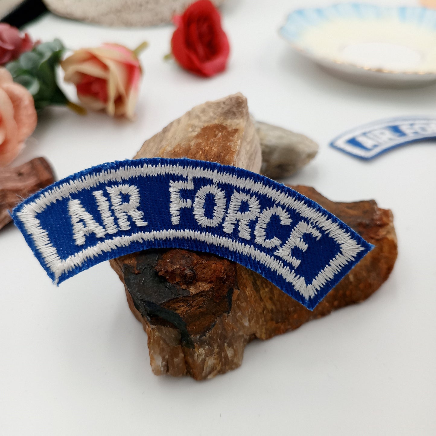 VINTAGE Badge Patches blue white Air Force Embroidered Appliques #758