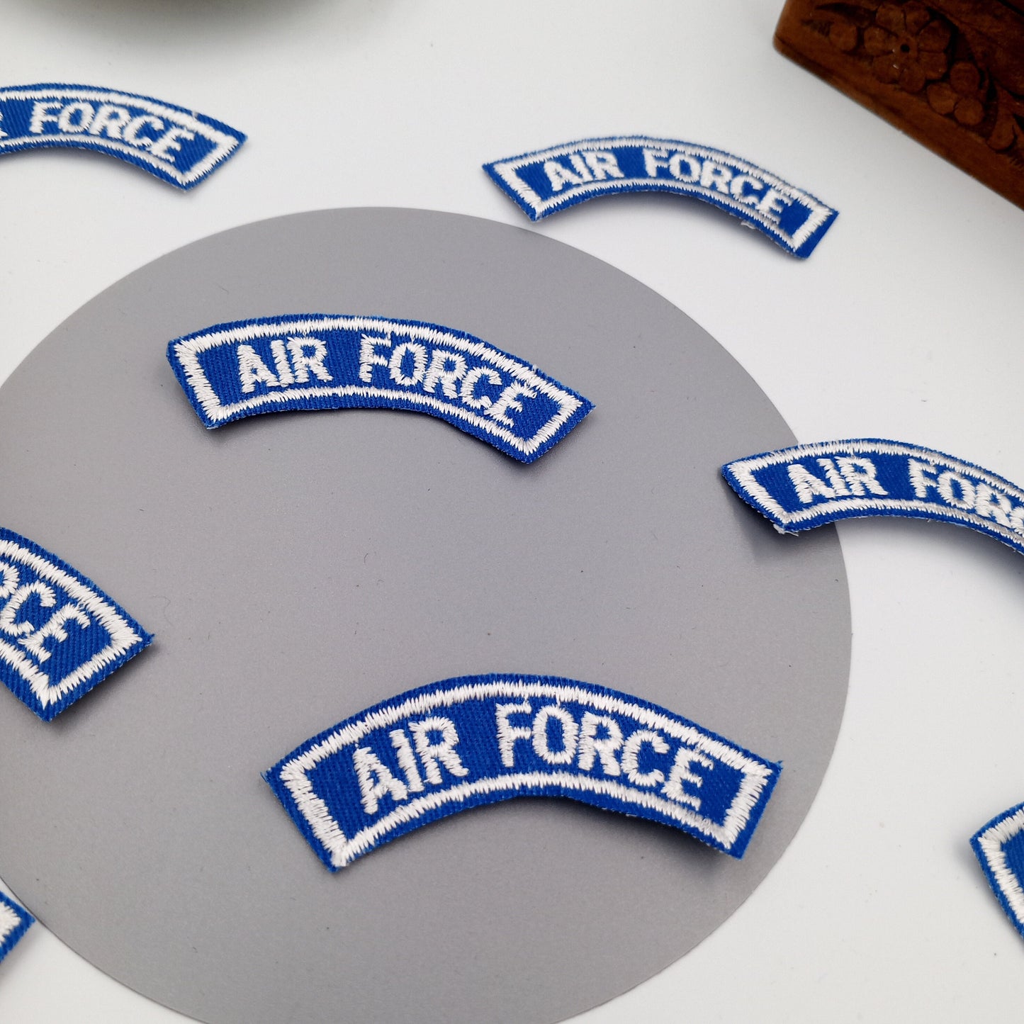 VINTAGE Badge Patches blue white Air Force Embroidered Appliques #758