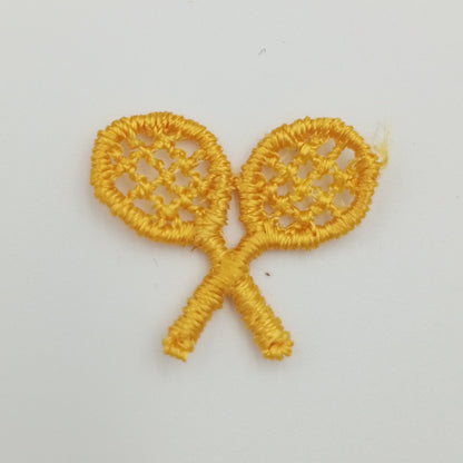 VINTAGE Tennis appliques embroidery Yellow Patches #920