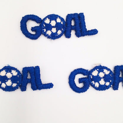 VINTAGE Letter Words Patches white blue GOAL soccer/football Embroidered Appliques #801