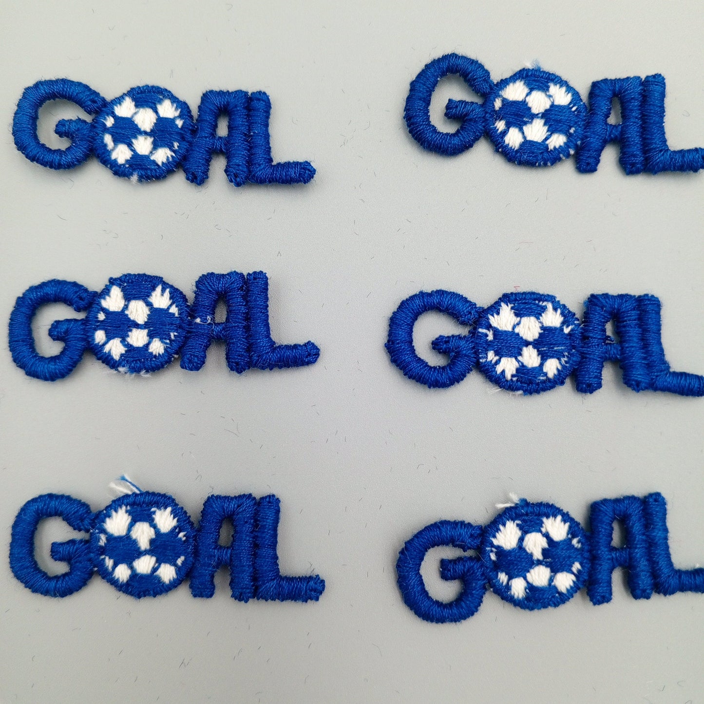 VINTAGE Letter Words Patches white blue GOAL soccer/football Embroidered Appliques #801