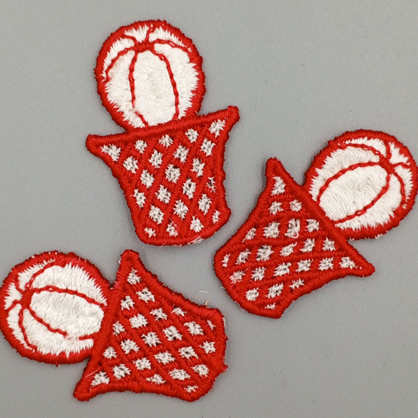 VINTAGE Dunk basketball Patches Red white Embroidered Appliques #909