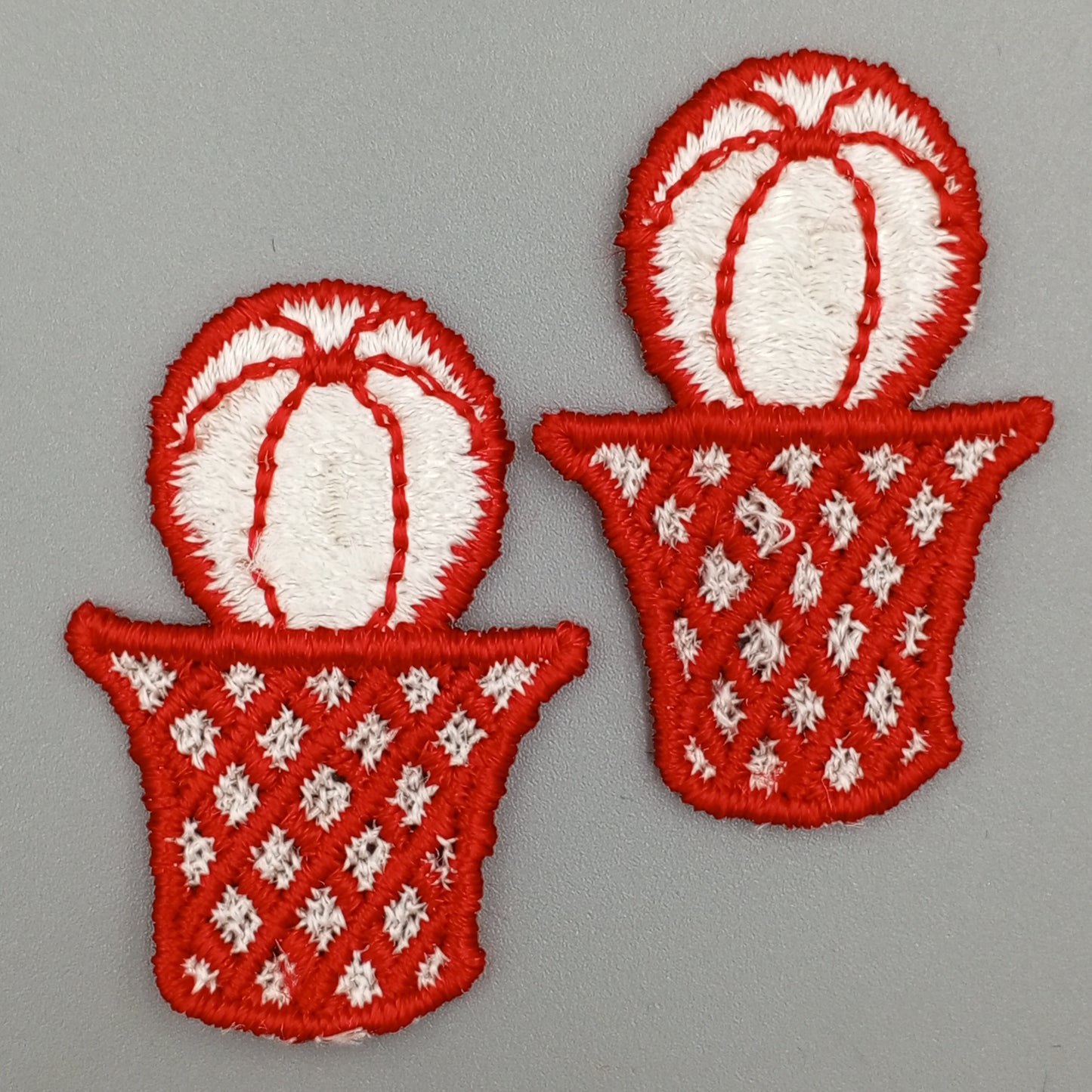 VINTAGE Dunk basketball Patches Red white Embroidered Appliques #909