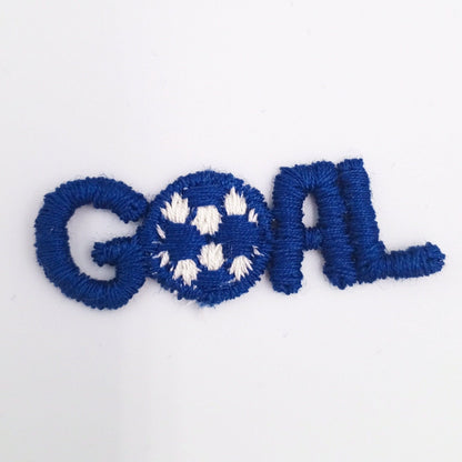 VINTAGE Letter Words Patches white blue GOAL soccer/football Embroidered Appliques #801